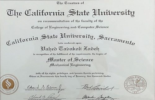 مدرک مهندس توکلی زاده